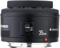 YONGNUO YN35mm F2 Lens 1:2 AF/MF Wide-Angle Fixed/Prime Auto Focus Lens Compatible with Canon EF Mount EOS Camera