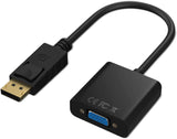 DP to VGA Adapter, Gold-Plated DisplayPort to VGA Converter Male to Female 1080P(Black)