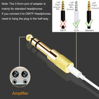 [Updated Version 5-Pack Stereo Audio Adapter 6.35mm (1/4 inch) Male to 3.5mm (1/8 inch) Female Headphone Jack