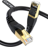 DbillionDa Cat8 Ethernet Cable, Outdoor&Indoor, 6FT Heavy Duty High Speed 26AWG, 2000Mhz with Gold Plated RJ45 Connector, Weatherproof S/FTP UV Resistant for Router, Modem, PC, Gaming