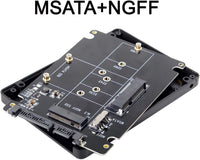 NFHK Combo M.2 NGFF B-Key & mSATA SSD to SATA 3.0 Adapter Converter Case Enclosure with Switch