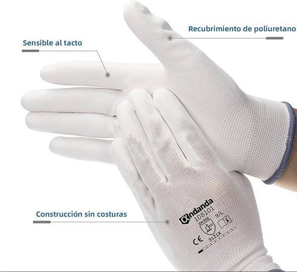 ANDANDA Multi-Package Safety Work Gloves, Seamless Knit Work Gloves with PU Coated, Ideal Work Gloves Men for General Work