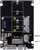 NFHK Combo M.2 NGFF B-Key & mSATA SSD to SATA 3.0 Adapter Converter Case Enclosure with Switch