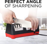 Mueller Professional Electric Knife Sharpener for Straight Knives Diamond Abrasives, Quickly Sharpening, Repair/Restore/Polish Blades