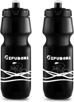 GIFUBOWA Bike Squeeze Water Bottles 24oz Bicycle Mtb Road Mountain Bottle Bpa Free for Riding/Running/Outddoor/Sport, 750ml, 2 Pack Black