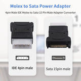 Duttek SATA Male to molex Male Adapter, SATA to LP4, molex to SATA Power Adapter,15Pin SATA Male to 4 Pin IDE Male Adapter Connector Apply to Connector for Hard Drives (2 Packs)