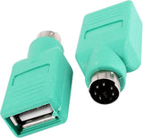 USB to PS/2 Adapter 1PC Green USB A Female to PS/2 Male Converter Changer Adapter for Keyboard, USB Keyboard to PS/2 Adapter