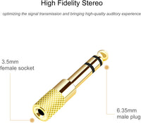 [Updated Version 5-Pack Stereo Audio Adapter 6.35mm (1/4 inch) Male to 3.5mm (1/8 inch) Female Headphone Jack