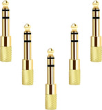 [Updated Version 5-Pack Stereo Audio Adapter 6.35mm (1/4 inch) Male to 3.5mm (1/8 inch) Female Headphone Jack