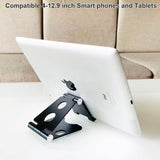 Lamicall Adjustable Tablet Stand Holder - Foldable Desktop Stand Charging Dock for Desk Compatible with iPad Air Mini Pro 9.7,12.9, Phone 12 Mini 11 XS Max XR X Plus S10 S9 S8 Smartphones 4-13” - Gray