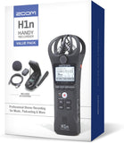 Zoom H1n Handy Recorder (Old Model, H1n-VP) Portable Recorder, Onboard Stereo Microphones, Camera Mountable, Records to SD Card, USB Microphone, with Case, USB Cable, Windscreen, & Power Adapter