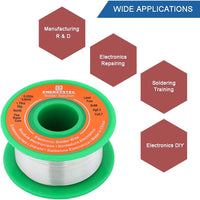 Solder Wire Lead Free Rosin Core Flux 0.8mm Electric Solder Fine Sn99 Ag0.3 Cu0.7 Flow 0.032in 0.11lb for Electronics Soldering Unlead 50g