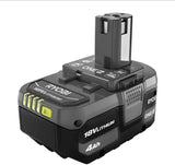 1-Ryobi ONE+ 18V Lithium-Ion 4.0 Ah Battery (2-Pack) and Charger Kit, 1 (PSK006)