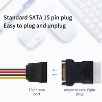 Duttek SATA Male to molex Male Adapter, SATA to LP4, molex to SATA Power Adapter,15Pin SATA Male to 4 Pin IDE Male Adapter Connector Apply to Connector for Hard Drives (2 Packs)