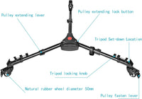 Neewer Photography Professional Heavy Duty Tripod Dolly with Rubber Wheels and Adjustable Leg Mounts for Canon Nikon Sony DSLR Cameras Camcorder Photo Video Lighting