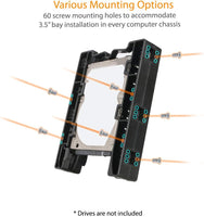 ICY DOCK Dual Tool-Less Dual 2.5 to 3.5 HDD Drive Bay SSD Mounting Bracket Kit Adapter | EZ-Fit Lite MB290SP-B (Two Units)