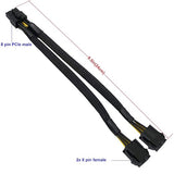 COMeap 6 Pin to 8 Pin GPU Adapter, Dual 6 Pin Female to 8 Pin Male GPU Power Sleeved Cable 9.5-inch(24cm)