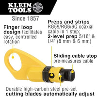 Klein Tools VDV011-852 Coax Cable Installation Kit With Hip Pouch, Includes Cable Cutter-Radial Stripper-Compression Crimper