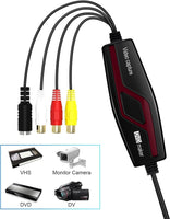 Video Capture Card, USB2.0 Video Capture Device, Video Converter Grabber, VHS to Digital Converter, RCA to USB Converter, VHS VCR TV to DVD Digital Converter for Your Mac OS X or Windows 7 8 10 PC