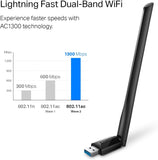 TP-Link USB WiFi Adapter for Desktop PC, AC1300 USB 3.0 Wireless Dual Band Network Adapter with High Gain Antenna(Archer T3U Plus), MU-MIMO, Windows 11/10/8.1/8/7/XP, Mac OS 10.9-10.15