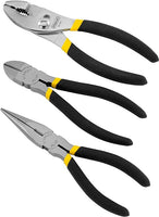 Stanley 3 pc. Drop Forged Steel Pliers Set 6 in. L Black/Yellow