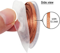 Solder Wicks，No-Clean Solder Wick，10ft Length 2 Pieces Desoldering Braided Wicks. Solder Removal Tool，Desoldering Wick Used to Remove the Solder and Disassemble Electrical Components