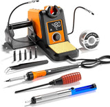 Digital Soldering Iron station Kit, 2 Auxiliary Clamps, 5 Soldering Iron Tips, Solder Wires, Solder Suckers, Stainless Steel Tweezers, and a Phillips Start, soldering station! (transformer)