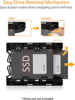 ICY DOCK Dual Tool-Less Dual 2.5 to 3.5 HDD Drive Bay SSD Mounting Bracket Kit Adapter | EZ-Fit Lite MB290SP-B (Two Units)