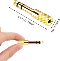 [Updated Version 5-Pack Stereo Audio Adapter 6.35mm (1/4 inch) Male to 3.5mm (1/8 inch) Female Headphone Jack