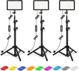 Neewer 2-Pack Dimmable 5600K USB LED Video Light with Adjustable Tripod Stand and Color Filters for Tabletop/Low-Angle Shooting, Zoom/Video Conference Lighting/Game Streaming/YouTube Photography