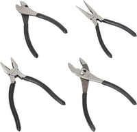 Basics Plier Tools, Set of 4, Black,silver