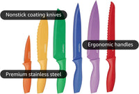 Cuisinart 12-Piece Kitchen Knife Set, Multicolor Advantage Cutlery, C55-01-12PCKS