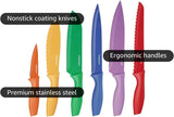 Cuisinart 12-Piece Kitchen Knife Set, Multicolor Advantage Cutlery, C55-01-12PCKS