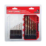 CRAFTSMAN 14-Piece Assorted Gold Oxide Coated Jobber Length Twist Drill Bit Set