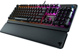 ROCCAT - Pyro Full-size Wired Mechanical Linear Switch Gaming Keyboard with RGB, Brushed Aluminum Top, and Detachable Palm Rest - Black