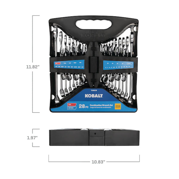 Kobalt 28-Piece Set 12-point (Sae) and Metric Standard and Short Combination Wrench