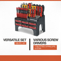 Ironton Screwdriver Set with Rack, 100-Pc.