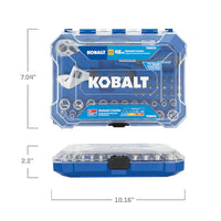 Kobalt 46-Piece Standard (SAE) and Metric Polished Chrome Mechanics Tool Set with Hard Case