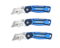 Kobalt 3pk Lockback 3/4-in Folding Box Cutter Utility Knife