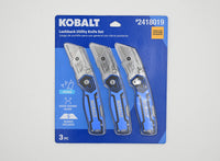 Kobalt 3pk Lockback 3/4-in Folding Box Cutter Utility Knife