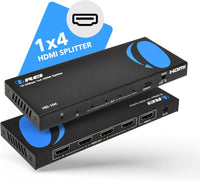 OREI 4K 1x4 HDMI Splitter, - 1 Port to 4 HDMI Display Duplicate/Mirror - Powered Splitter Ver 1.4 Certified for Full HD 1080P High Resolution & 3D Support (One Input To Four Outputs) - (HD-104)