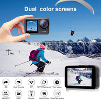 2023 Upgrade】 4K60FPS WiFi Action Camera, XTU MAX PRO 20MP Waterproof Camera with Dual Touch Screen Display, Ambarella H22, SuperSmooth3.0, 4K60 Frame Anti-Shake and SuperView