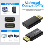 DisplayPort to HDMI Adapter 3 Pack 4K Uni-Directional Gold Plated DP PC to HDMI Monitor Male to Female Converter Compatible with DisplayPort Source Devices