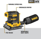 DEWALT 20V MAX* XR Palm Sander, Sheet, Variable Speed, 1/4-Inch, Tool Only (DCW200B)