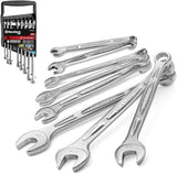 DURATECH 8-Piece Combination Wrenches Set, SAE 5/16" to 3/4",12-Point, with Wrench Organizer