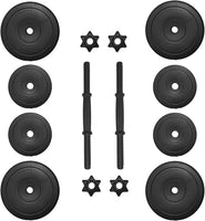 BalanceFrom Fitness 40 Pound All Purpose Vinyl Weight Dumbbell Set with 2.5 Pound and 7.5 Pound Weights and Collar Locks, 14 Piece Set, Black