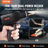 VEVOR Plastic Welding Kit, 70/150W Dual Power Hot Stapler Plastic Welder Gun, Professional Car Bumper Repair Kit for Kayak Toys Plastic Crack, with 56PCS Welding Rods| 600PCS 6 Types Staples| Pliers