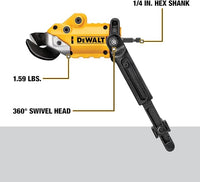 DEWALT Metal Shear/Cutter Drill Attachment, Impact Ready, 360 Degree Pivoting Head, Cuts 18GA Material