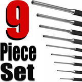 TuffMan Tools, Roll Pin Punch Set 9pc - Great for Gun Building and Removing Pins