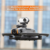 Mount Adapter Bracket Compatible with DJI Avata 2 Compatible with DJI Action 2/ Insta360 GO 3/GO 2/GO Camera Connect, Expansion Bracket Sports Camera/LED Light Holder